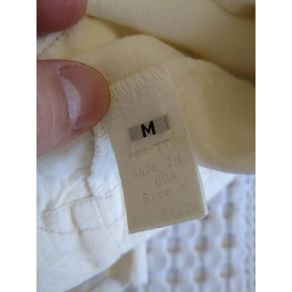 CP Shades 100% Linen Jacket Button USA Made‎ White Sz Medium Lagenlook